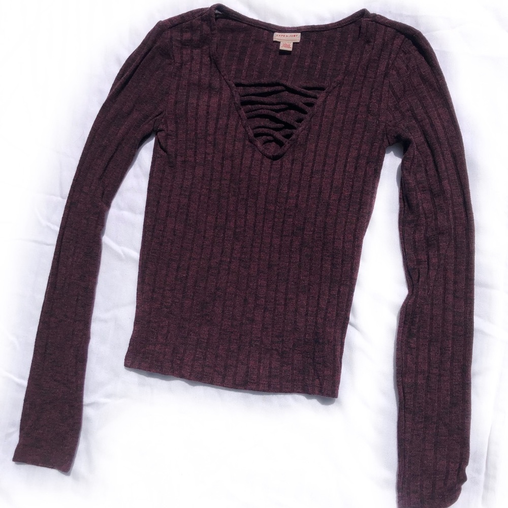 Long sleeve top with strap detail